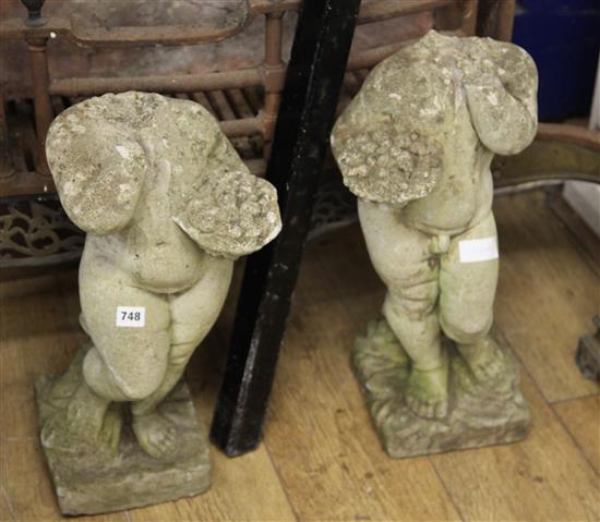 A pair of garden figures, H.55cm